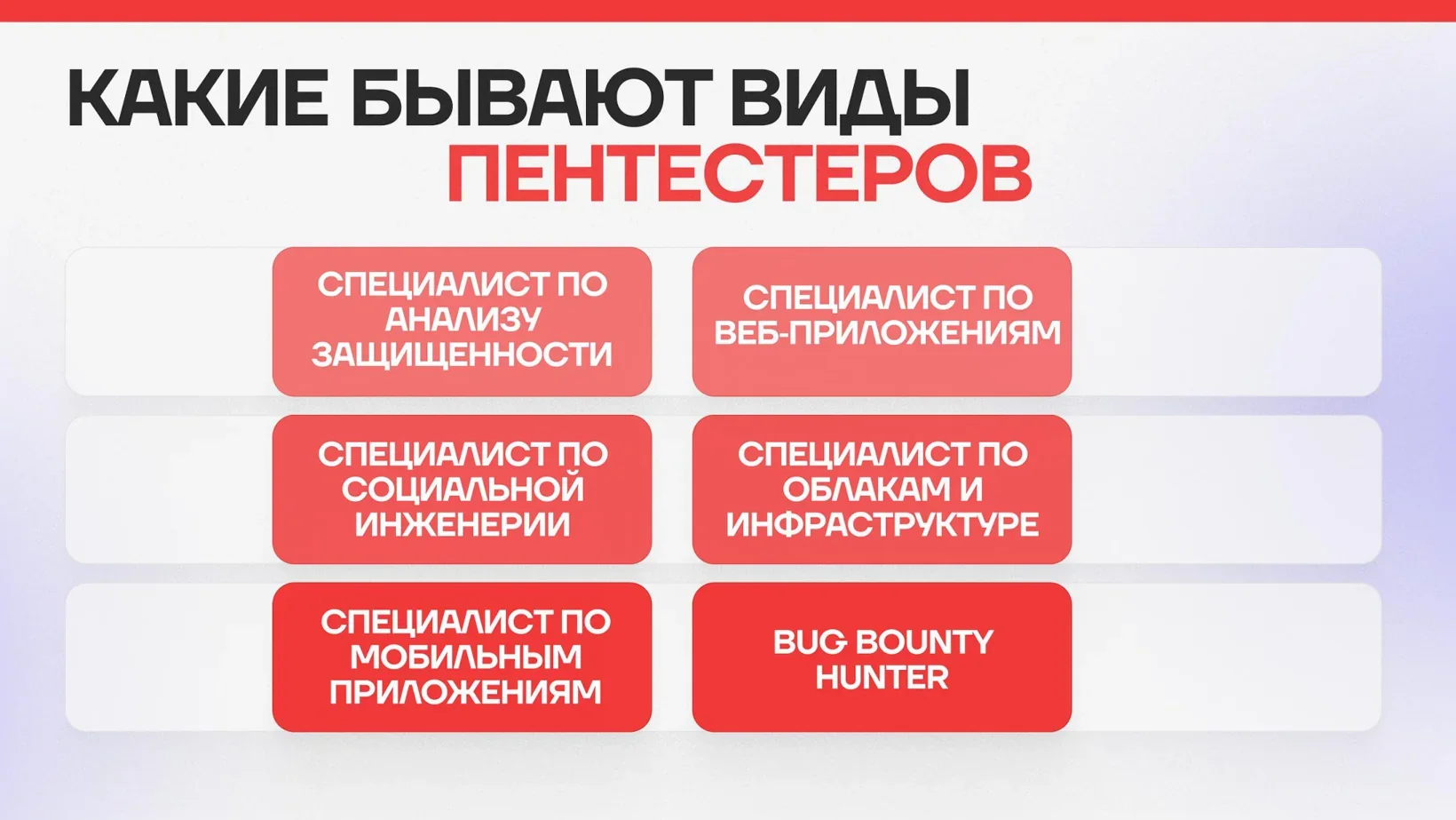 Какие бывают виды пентестеров
