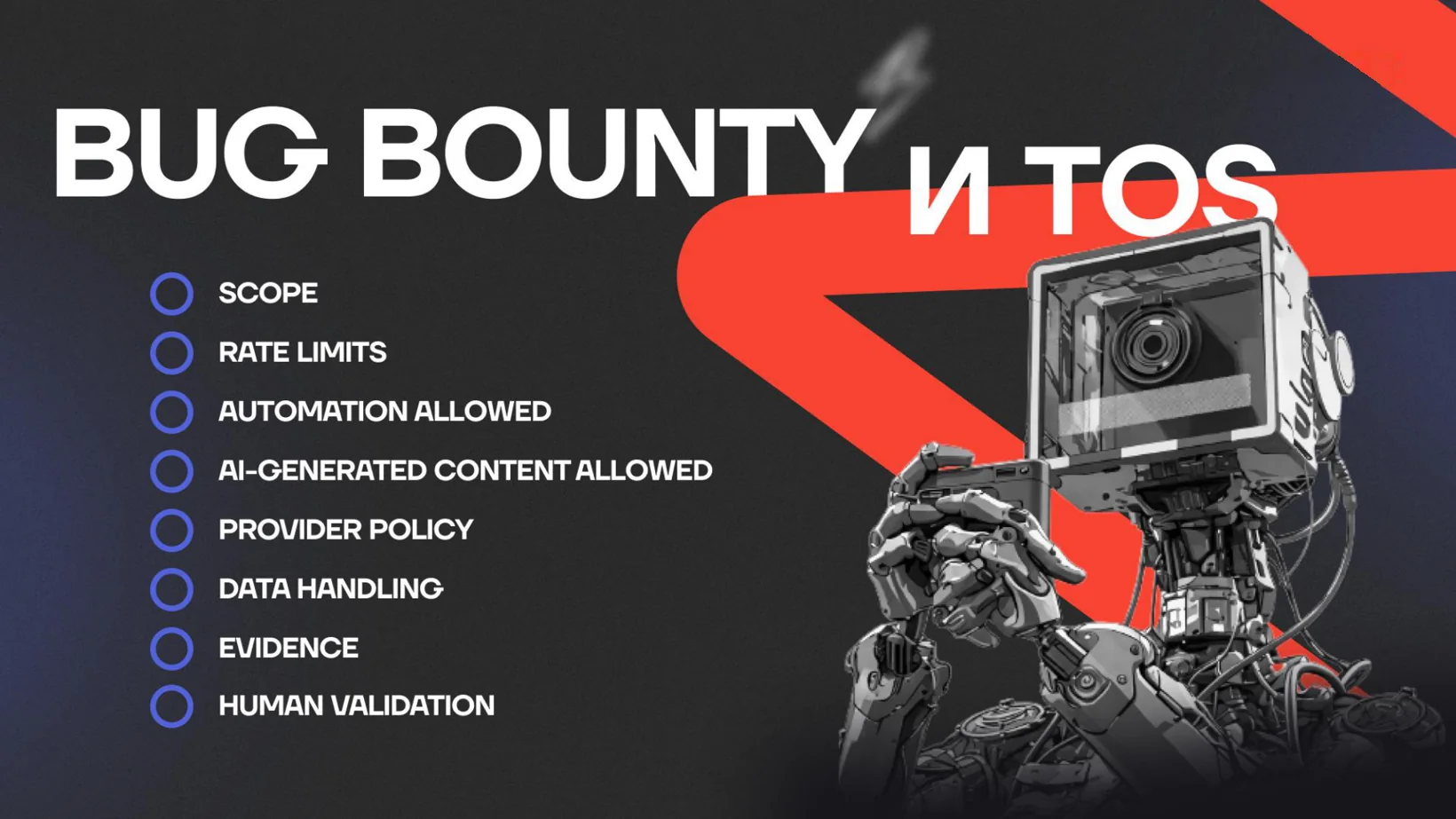 Что сверить с правилами bug bounty и ToS