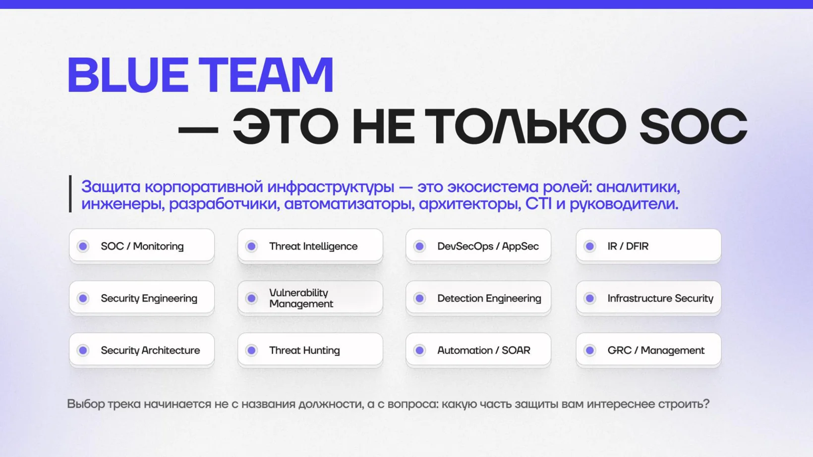 Двенадцать ролей в Blue Team
